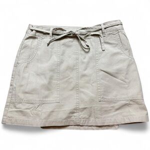 Tan Cotton Wrap Adjustable Mini Skirt Size 6